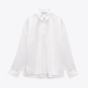 Zara white silky shirt xs